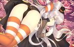  amatsukaze_(kantai_collection) ass bad_id bad_pixiv_id black_cape black_panties candy cape cloud cloudy_sky food gloves hair_ornament hair_tubes kantai_collection leaning_forward lollipop long_hair long_sleeves looking_at_viewer looking_back moon outdoors panties partially_visible_vulva red_legwear red_moon side-tie_panties silver_hair single_glove sky solo star_(sky) starry_sky striped striped_legwear thighhighs touwa_nikuman two_side_up underwear white_gloves windsock yellow_eyes 