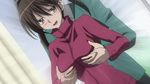  1boy 1girl animated animated_gif breast_grab breasts grabbing kakazu_chieko kenzen_robo_daimidaler lowres medium_breasts 