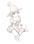  hat monochrome original sketch solo traditional_media witch_hat yoshitomi_akihito 