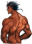  a103rd bad_id bad_pixiv_id black_hair dark_skin dark_skinned_male from_behind jojo_no_kimyou_na_bouken male_focus mohammed_avdol muscle nude solo tattoo very_dark_skin 