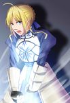  absurdres ahoge armor armored_dress artoria_pendragon_(all) blonde_hair blue_eyes fate/stay_night fate_(series) gauntlets hair_ribbon heatup0922 highres ribbon saber solo 