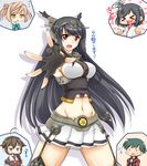  &gt;_&lt; 5girls :&lt; :d ahoge black_serafuku blue_eyes blush breasts brown_hair chibi chibi_inset closed_eyes cosplay fingerless_gloves fusou_(kantai_collection) garter_straps gloves green_hair headgear heart jitome kantai_collection kuon_(nokokopopo) large_breasts long_hair look-alike michishio_(kantai_collection) midriff miniskirt mogami_(kantai_collection) multiple_girls nagato_(kantai_collection) nagato_(kantai_collection)_(cosplay) navel open_mouth outstretched_hand red_eyes school_uniform serafuku shigure_(kantai_collection) short_hair skirt smile thighhighs translated triangle_mouth very_long_hair yamashiro_(kantai_collection) |_| 