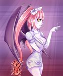  demon_wings ebola-chan personification pink_hair syringe wings 