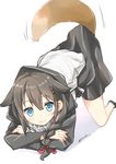  absurdres blue_eyes braid brown_hair commentary cosplay crossed_arms dog_tail hair_ornament hair_over_shoulder hairclip highres hood hooded_jacket jacket kantai_collection kemonomimi_mode long_hair looking_at_viewer re-class_battleship re-class_battleship_(cosplay) ryuki_(ryukisukune) shigure_(kantai_collection) single_braid skirt smile solo tail 