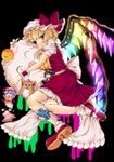  ascot bad_id bad_pixiv_id bat_wings blonde_hair blue_hair bow brown_hair character_doll cotton dress flandre_scarlet furby hair_bow hair_ornament hair_rings hair_stick hat hug kaku_seiga mary_janes necktie open_mouth red_eyes remilia_scarlet retota ribbon shoes short_hair side_ponytail skirt smile solo touhou usami_renko vest wings wrist_cuffs 