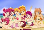  aida_mana aino_megumi beach bikini blue_eyes brown_eyes brown_hair color_connection day dokidoki!_precure fresh_precure! fuchi_(nightmare) futari_wa_precure futari_wa_precure_splash_star hanasaki_tsubomi happinesscharge_precure! heartcatch_precure! hoshizora_miyuki houjou_hibiki hyuuga_saki misumi_nagisa momozono_love multiple_girls pink_eyes pink_hair precure purple_eyes sky smile_precure! suite_precure swimsuit yes!_precure_5 yumehara_nozomi 