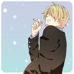  1boy blonde_hair cigarette curry_gohan formal hair_over_one_eye male male_focus one_piece sanji smoking solo suit 