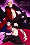  2boys curry_gohan halloween happy_halloween horns male male_focus multiple_boys one_piece sanji tattoo trafalgar_law 