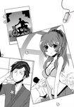  1girl bad_id bad_pixiv_id bicycle comic greyscale ground_vehicle long_hair monochrome persona persona_4 photo_(object) sayu030b scar shirogane_naoto short_hair tatsumi_kanji 