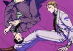  bad_id bad_pixiv_id black_hair blonde_hair dual_persona formal ikism jojo_no_kimyou_na_bouken kawajiri_kousaku kira_yoshikage multiple_boys necktie suit 