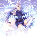  animal_ears aty_(summon_night) belt blue_eyes boots dress ribbed_dress ribbed_sweater solo summon_night summon_night_3 sweater tatsuji thigh_boots thighhighs white_footwear white_hair 