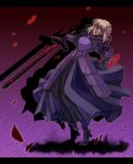  armor armored_dress artoria_pendragon_(all) bad_id bad_pixiv_id blonde_hair dark_excalibur dress fate/stay_night fate_(series) highres kuramu saber_alter solo sword weapon yellow_eyes 