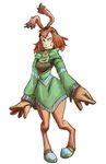  ^_^ animal_ears closed_eyes digitigrade drawfag dress genderswap green_dress hooves legend_of_mana monster_girl niccolo red_hair seiken_densetsu solo wide_hips 