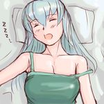  breasts large_breasts lowres off_shoulder older rozen_maiden silver_hair sleeping solo suigintou tsuda_nanafushi 