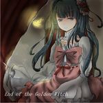  aqua_hair bad_id bad_pixiv_id blue_eyes bow bug butterfly choker dress end_of_the_golden_witch flower frills furudo_erika hair_ornament insect mb999 pink_bow rose solo twintails umineko_no_naku_koro_ni 