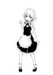  braid greyscale hairband izayoi_sakuya maid monochrome short_hair solo touhou twin_braids wakie 