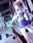  1girl bad_id bad_pixiv_id banned_artist biribiri brown_eyes brown_hair electricity kamijou_touma kou_(ahms) misaka_mikoto school_uniform short_hair to_aru_majutsu_no_index 