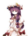  bad_id bad_pixiv_id book crescent gn hat long_hair patchouli_knowledge purple_eyes purple_hair ribbon solo touhou 