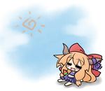  bikini chibi food fruit ibuki_suika popsicle solo sun swimsuit touhou watermelon_bar yanagi_(nurikoboshi) 