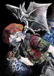  axe blood copyright_request hat solo sumi_keiichi vest weapon white_hair 