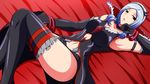  aokura_shou arm_up armpits bare_shoulders black_choker black_gloves black_legwear breasts choker eas elbow_gloves fresh_precure! gloves hairband highres large_breasts long_hair looking_at_viewer parted_lips precure red_eyes silver_hair solo thighhighs thighs 