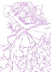  alice_margatroid bad_id bad_twitter_id carrying closed_eyes dress hat kirisame_marisa knora long_hair monochrome multiple_girls open_mouth princess_carry short_hair smile touhou wedding_dress wife_and_wife witch_hat yuri 