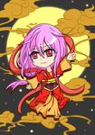  adapted_costume chibi full_moon guilty_crown hair_ornament japanese_clothes long_hair meng_zi moon pink_hair red_eyes solo twintails yuzuriha_inori 