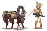  :&lt; animal_hood ar-15 backpack bag battle_rifle bigdog body_armor boots camouflage can cross-laced_footwear goggles goggles_around_neck gun handgun heckler_&amp;_koch hk417 holding hood hoodie laser laser_beam load_bearing_vest long_sleeves mecha meijou_inurou military military_uniform mitsudomoe_(shape) no_nose orange_eyes original pistol plate_carrier real_life_insert rifle robot shadow short_hair simple_background solo stanag_magazine suppressor thigh_boots thighhighs tomoe_(symbol) uniform walker weapon white_background white_hair zettai_ryouiki 