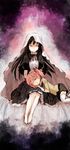  akemi_homura barefoot black_hair closed_eyes dress fukutarou_(enji127) funeral_dress hair_ribbon kaname_madoka mahou_shoujo_madoka_magica mahou_shoujo_madoka_magica_movie multiple_girls pink_hair ribbon school_uniform short_twintails sleeping spoilers tears twintails veil 