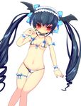  arm_ribbon bad_id bad_pixiv_id bangs bat_wings bikini black_bikini black_hair blush body_blush bow bow_bikini breasts choker demon_girl drill_hair dutch_angle emil_chronicle_online feet_out_of_frame frilled_bikini frills front-tie_bikini front-tie_top groin hair_bow hairband head_wings knees_together_feet_apart light_smile lolita_hairband long_hair looking_at_viewer lowleg lowleg_bikini masaki_(lemegeton36133) mephistopheles_lore micro_bikini nail_polish navel plaid pointy_ears red_eyes ribbon skindentation slit_pupils small_breasts smile solo standing string_bikini swimsuit thigh_gap thigh_ribbon twin_drills twintails v very_long_hair white_background white_bikini wings wrist_cuffs 