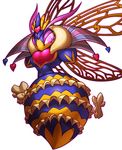  1girl antennae crown female gloves insect insect_girl kirby_(series) kirby_triple_deluxe nintendo no_humans pink_eyes queen queen_sectonia simple_background solo spoilers white_background wings 