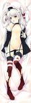  absurdres amatsukaze_(kantai_collection) black_panties breasts choker dakimakura fang full_body garter_straps gloves hat highres huge_filesize kantai_collection long_hair looking_at_viewer mini_hat open_mouth panties panty_pull red_legwear sailor_collar scan silver_hair single_glove small_breasts small_nipples solo suspenders suzuhira_hiro thighhighs torn_clothes torn_legwear two_side_up underwear very_long_hair white_gloves 