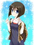 bad_id bad_pixiv_id blue_eyes brown_hair highres kanon misaka_shiori mizuoto shawl short_hair standing 