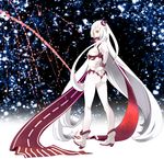  absurdly_long_hair airfield_hime ankle_boots ass boots full_body hand_on_hip high_heels horns iwami_shouko kantai_collection long_hair looking_at_viewer looking_back shinkaisei-kan smile solo very_long_hair white_footwear white_hair white_skin yellow_eyes 