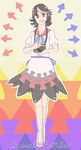  bad_id bad_tumblr_id barefoot camera copyright_name directional_arrow dress full_body grin horns impossible_spell_card kijin_seija mefomefo multicolored_hair puffy_short_sleeves puffy_sleeves red_eyes short_hair short_sleeves smile streaked_hair touhou 