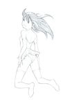  long_hair monochrome original panties sketch solo thighhighs traditional_media underwear yoshitomi_akihito 