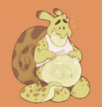  ambiguous_gender anthro belly big_belly burger cake clothed clothing clothing_lift dogburger doughnut embarrassed flying_sweatdrops food gastropod midriff mollusk navel overweight pizza sandwich_(food) shell shirt shirt_lift snail solo sweat sweatdrop translucent 
