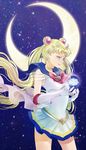  back_bow bad_id bad_pixiv_id bishoujo_senshi_sailor_moon blonde_hair blue_eyes blue_sailor_collar bow choker crescent_moon double_bun elbow_gloves flower gloves kanameyura long_hair lotus maboroshi_no_ginzuishou magical_girl moon multicolored multicolored_clothes multicolored_skirt red_bow sailor_collar sailor_moon sailor_senshi_uniform skirt solo super_sailor_moon tiara tsukino_usagi twintails white_gloves yellow_choker 