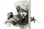  blue_eyes cyborg eyepatch male_focus metal_gear_(series) metal_gear_rising:_revengeance nefar007 raiden solo sword upper_body weapon white_hair 