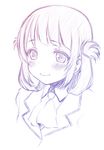  bad_id bad_pixiv_id blush folded_hair hair_rings long_hair monochrome nagi_no_asukara naharyou school_uniform shiodome_miuna sketch smile twintails 