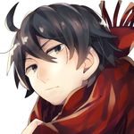  black_eyes black_hair kagerou_project kisaragi_shintarou male_focus nuira scarf solo white_background 