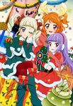  ;) absurdres aikatsu! aikatsu!_(series) animal_ears animedia antlers blonde_hair boots capelet character_signature christmas comic crossed_legs drill_hair earmuffs elbow_gloves fake_animal_ears fang_out gift gloves green_gloves hairband highres hikami_sumire looking_back multiple_girls non-web_source official_art one_eye_closed oozora_akari orange_hair pantyhose pink_eyes purple_eyes purple_hair red_gloves reindeer_antlers reindeer_ears santa_costume scan smile toudou_yurika twin_drills twintails watanabe_satomi 