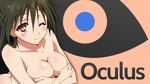  blush breasts covering covering_breasts large_breasts mayo_chiki! nude oculus red_eyes smile suzutsuki_kanade wink 
