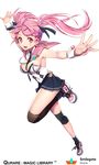  :d black_legwear breasts cleavage derivative_work empew full_body hair_ornament hairclip large_breasts long_hair looking_at_viewer open_mouth outstretched_arms parted_lips pink_eyes pink_hair qurare_magic_library running sailor_collar shoes smile solo spread_arms thighhighs transparent_background twintails 