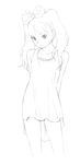  dress monochrome original sketch solo traditional_media twintails yoshitomi_akihito 