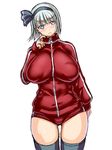  absurdres breasts buruma habutae_kyusetsu highres huge_breasts jacket konpaku_youmu solo touhou track_jacket track_suit 