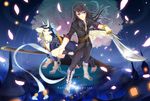  bad_id bad_pixiv_id boots cherry_blossoms copyright_name dog highres knee_boots long_hair male_focus repede shikago solo sword tales_of_(series) tales_of_vesperia weapon yuri_lowell 