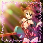  boots brown_eyes brown_hair cosplay guilty_gear guitar hat hirasawa_yui i-no i-no_(cosplay) instrument k-on! red_hat short_hair simasu solo thigh_boots thighhighs witch_hat 