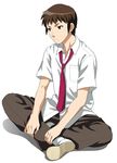  kita_high_school_uniform kyon male_focus mattaku_mousuke necktie school_uniform sitting solo suzumiya_haruhi_no_yuuutsu 