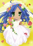  :3 absurdres ahoge bride dress highres izumi_konata lucky_star mole mole_under_eye solo ueno_chiyoko wedding_dress 